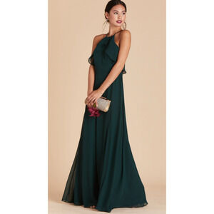 Birdy Grey Chiffon Jules Dress in Emerald XL NWT